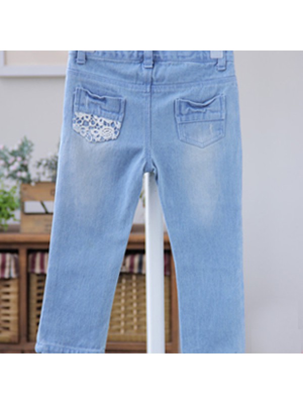 spring and autumn baby boy pants Korean girls lace casual pants pants children jeans trousers in children