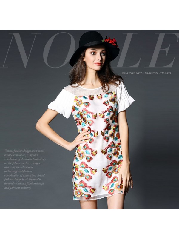 Flower girl dress fashion princess patchwork dress short sleeve summer folk silk party dress club original polo dress