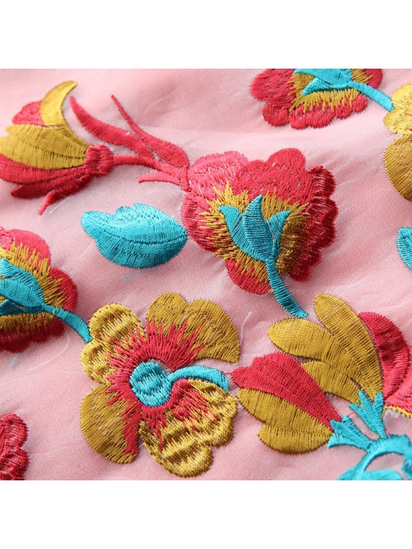 Flower girl dress fashion princess patchwork dress short sleeve summer folk silk party dress club original polo dress
