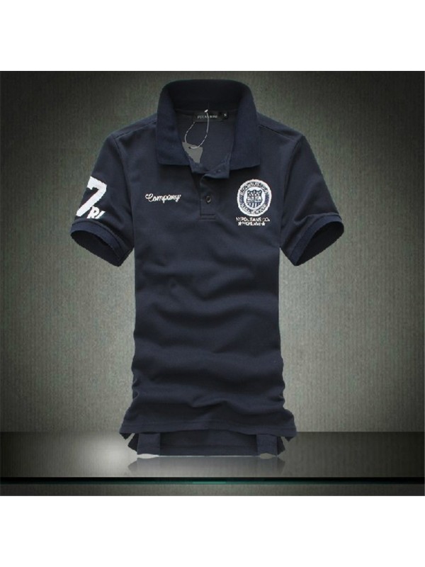 men's fashion casual short-sleeved men's wild chest embroidered T-shirt