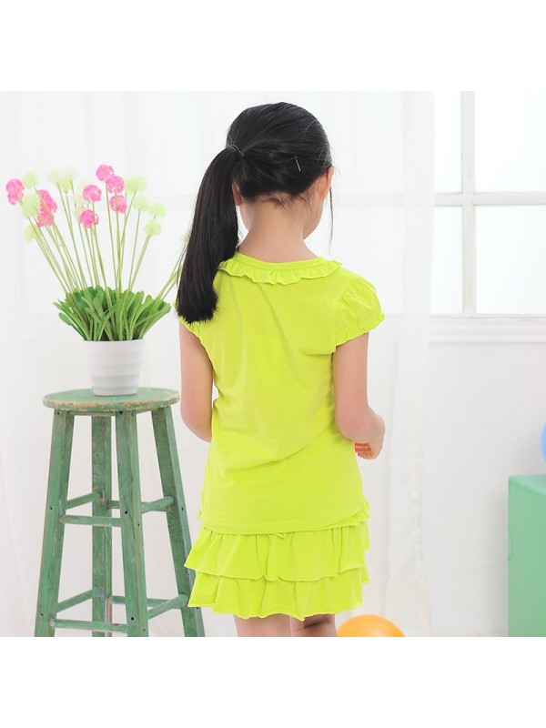 Kids Girls Summer Korean girls sport suit dress T-shirt skirt