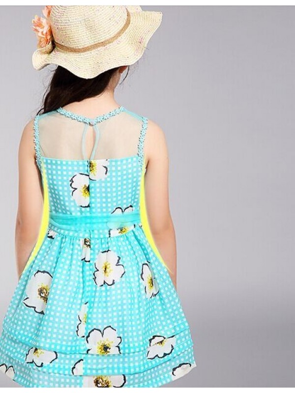 Kids Summer new girls summer dress skirt children princess skirt floral skirt thin gauze
