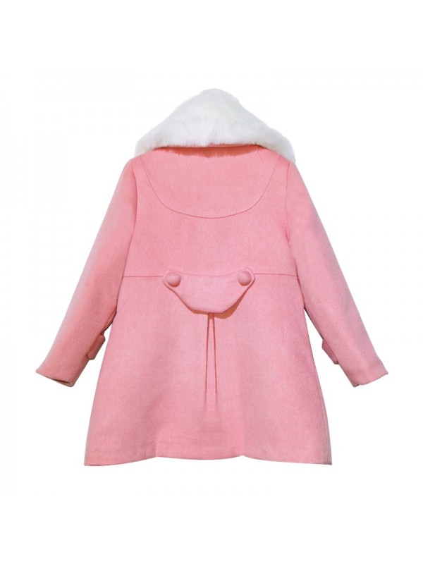 Kids girls woolen coat autumn and winter fashion woolen coat big virgin thick warm coat
