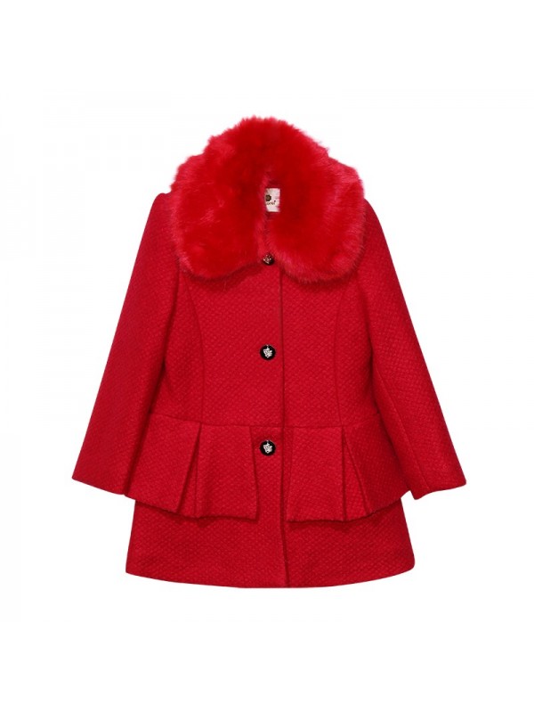 Kids Girls wool coat woolen coat in winter childre...