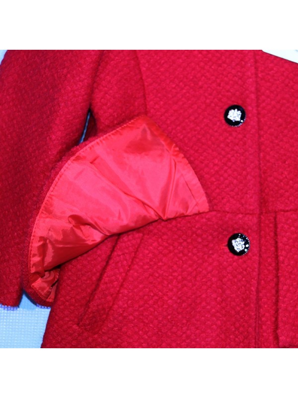 Kids Girls wool coat woolen coat in winter children are thick warm coat