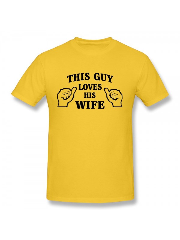 Men's Customize Guy Loves Wife T-shirt